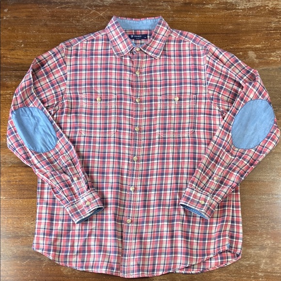 Daniel Cremieux Other - Daniel Cremieux elbow patches Long Sleeve Plaid Cotton Large Button Down Shirt
